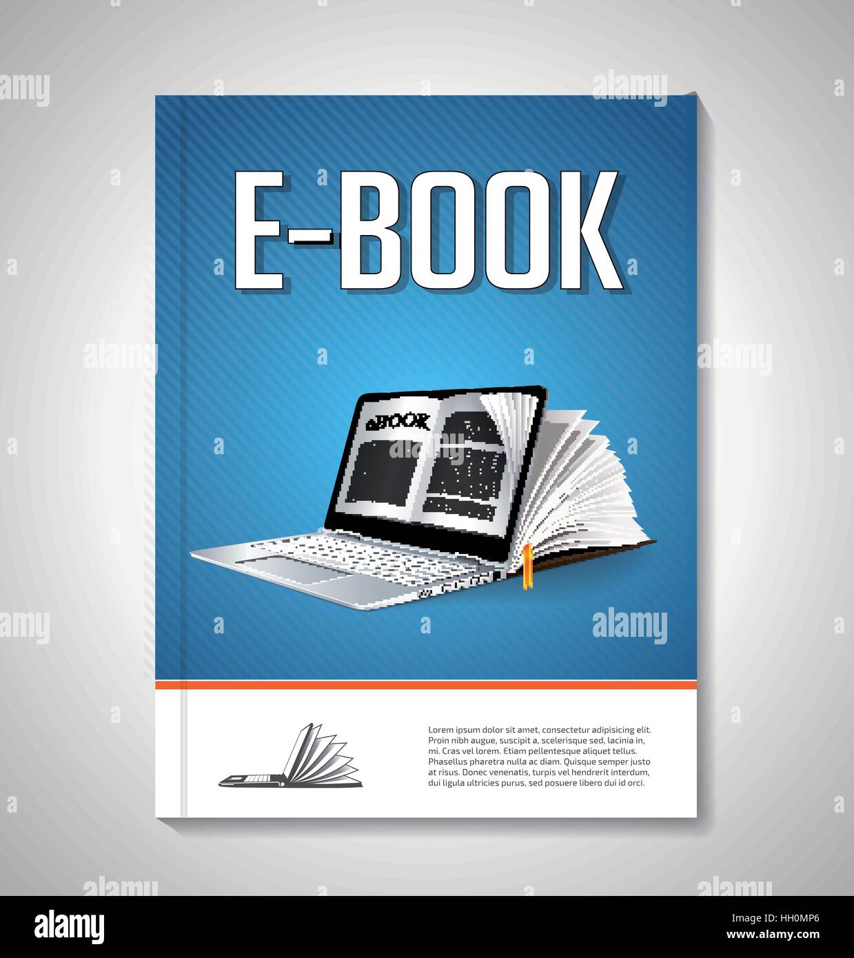 E-book cover design concept Illustrazione Vettoriale