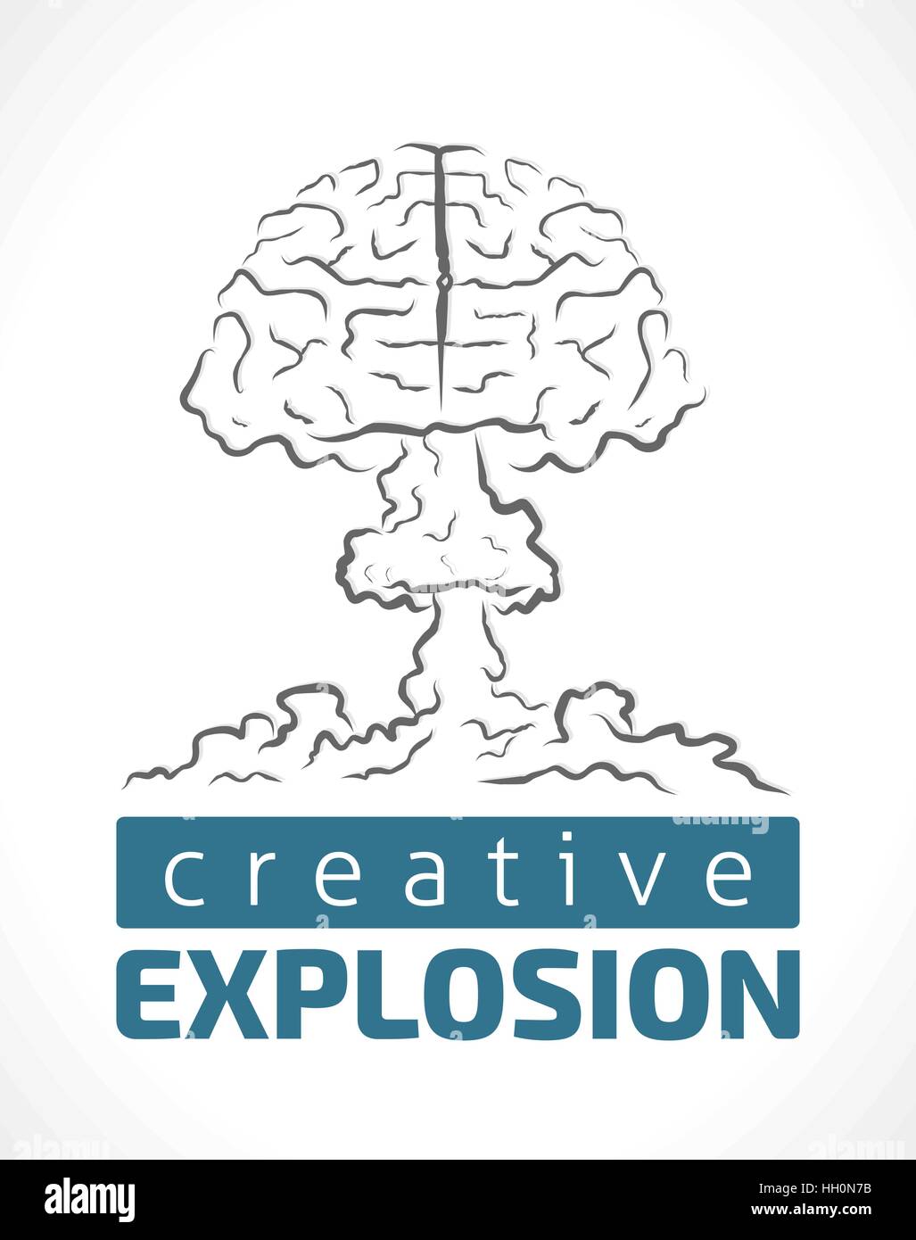 Esplosione creativa danni cerebrali Illustrazione Vettoriale