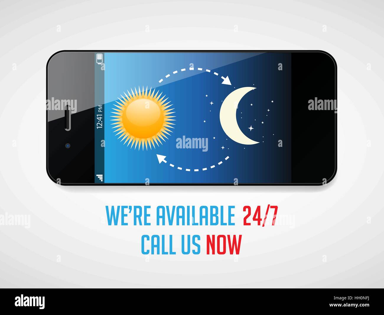 Tutto il giorno e tutta la notte servizio disponibile Illustrazione Vettoriale