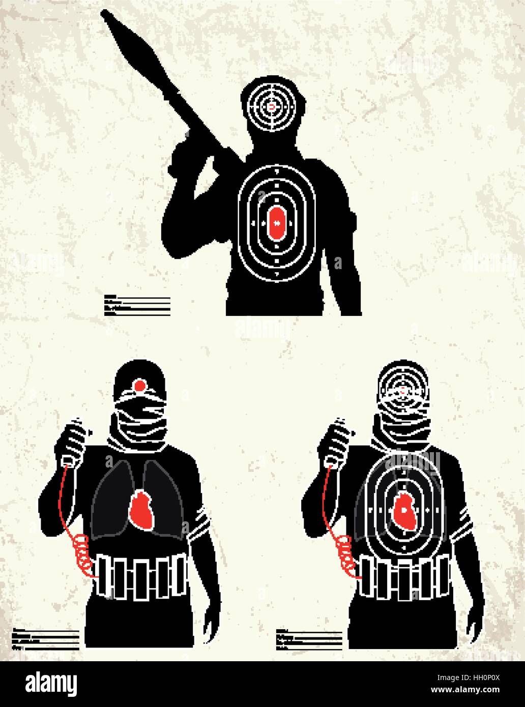 Attentati - tiro range target Illustrazione Vettoriale