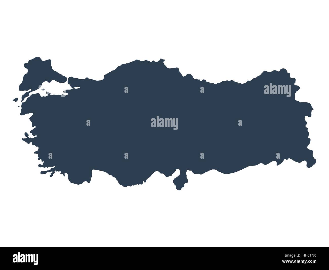 La Turchia mappa su uno sfondo bianco vettore Illustrazione Vettoriale