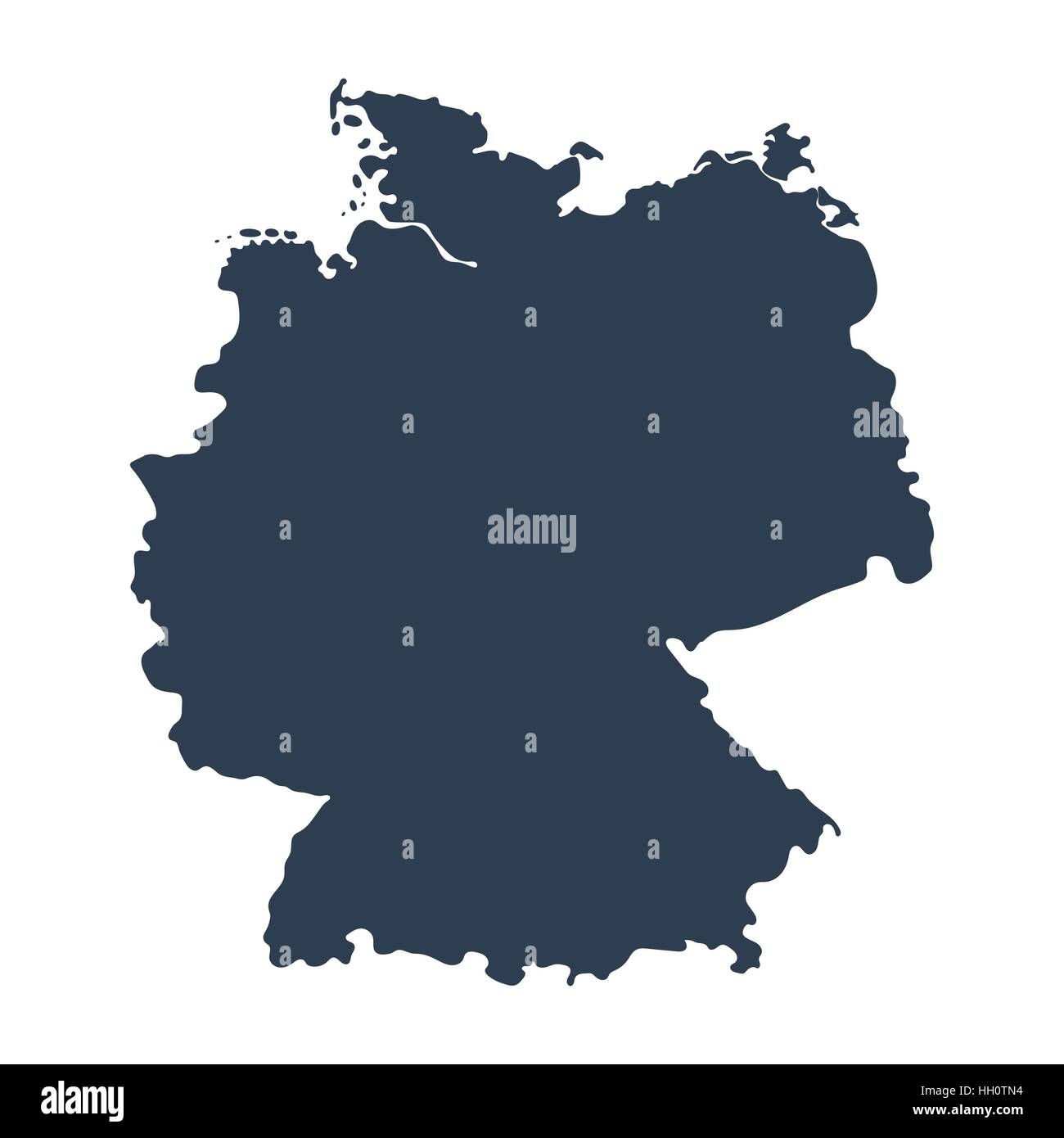 Mappa della Germania isolati su sfondo bianco Illustrazione Vettoriale