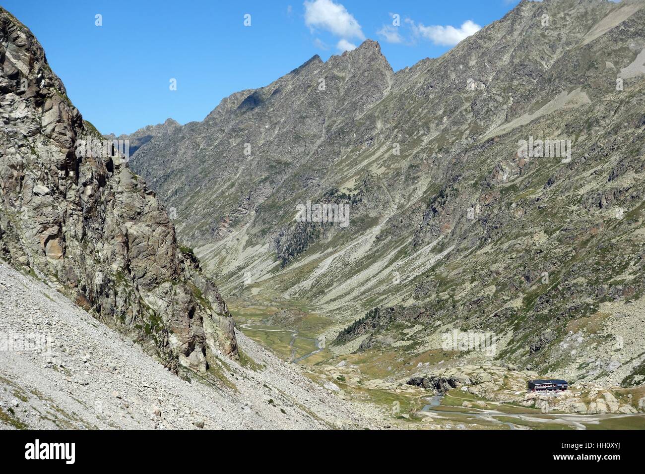 Il rifugio Oulettes des nella Vallée de Gaube, Pirenei francesi. Foto Stock