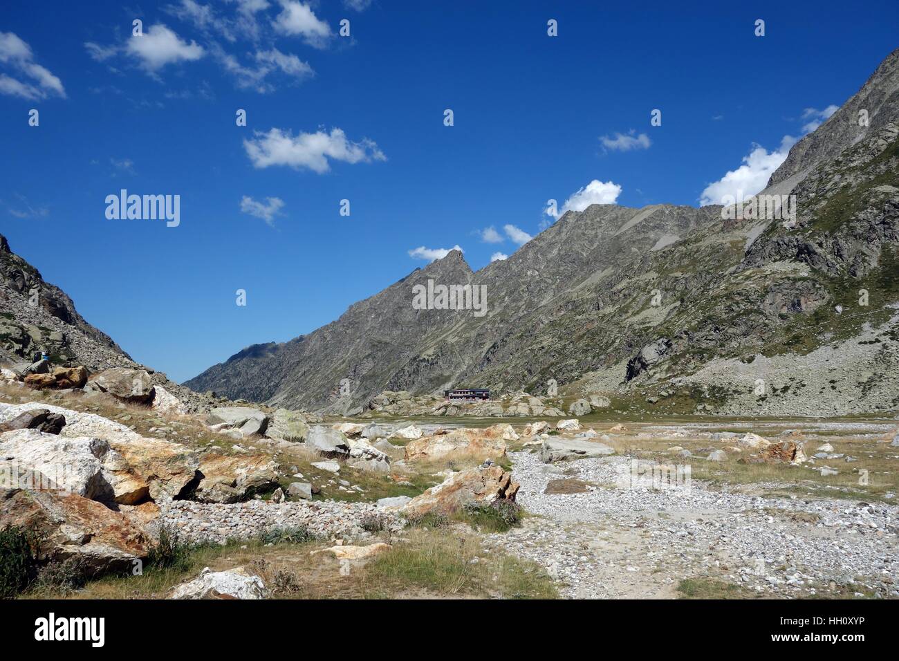 Il rifugio Oulettes des nella Vallée de Gaube, Pirenei francesi. Foto Stock