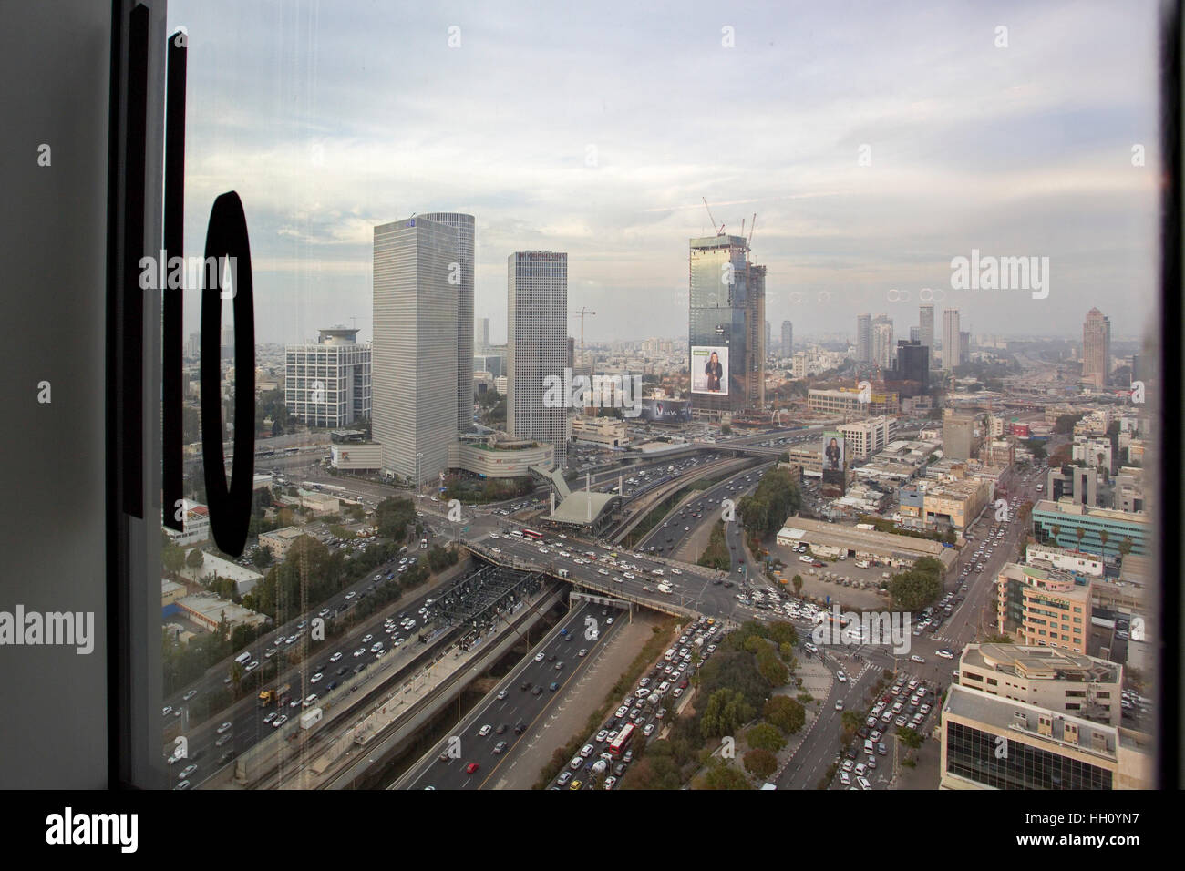 Vista di Tel Aviv da Google uffici a Tel Aviv, Israele Foto Stock