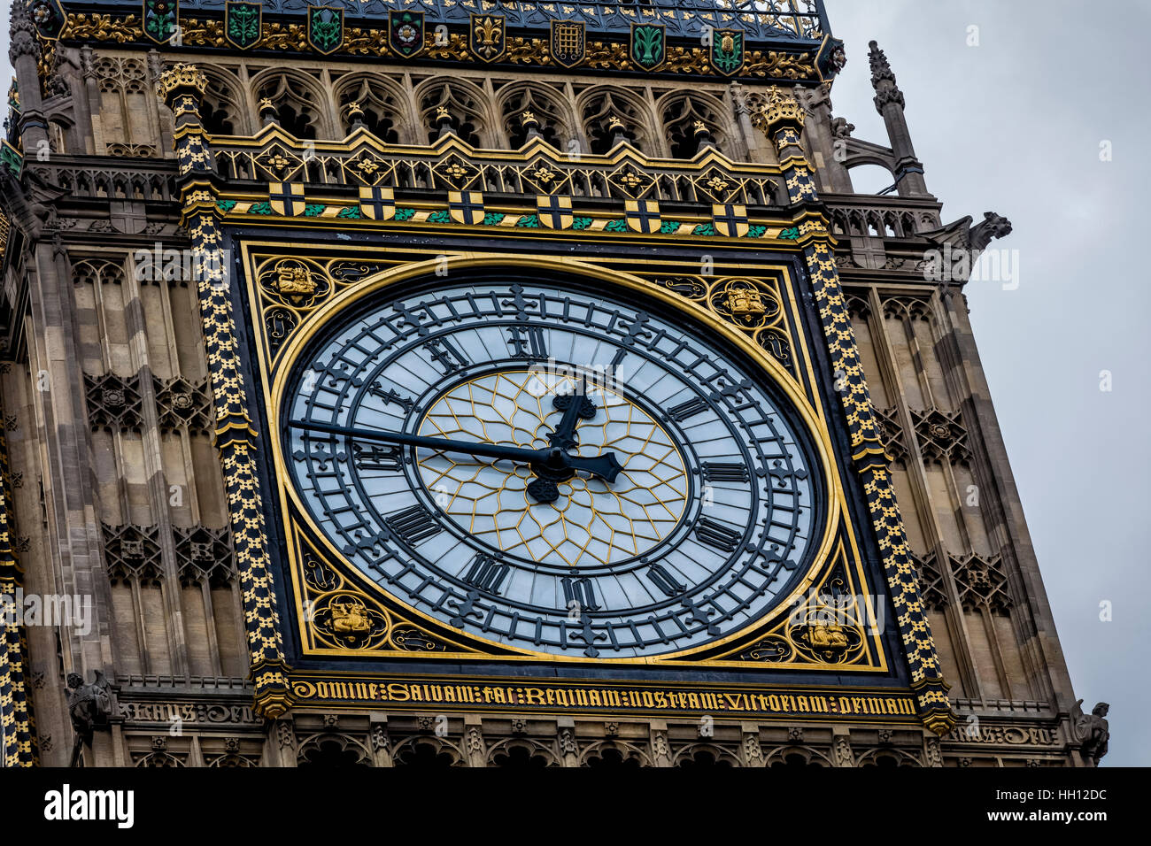 Orologio dettaglio del clock sulla Queen Elizabeth II Torre di Westminster noto come Big Ben Foto Stock