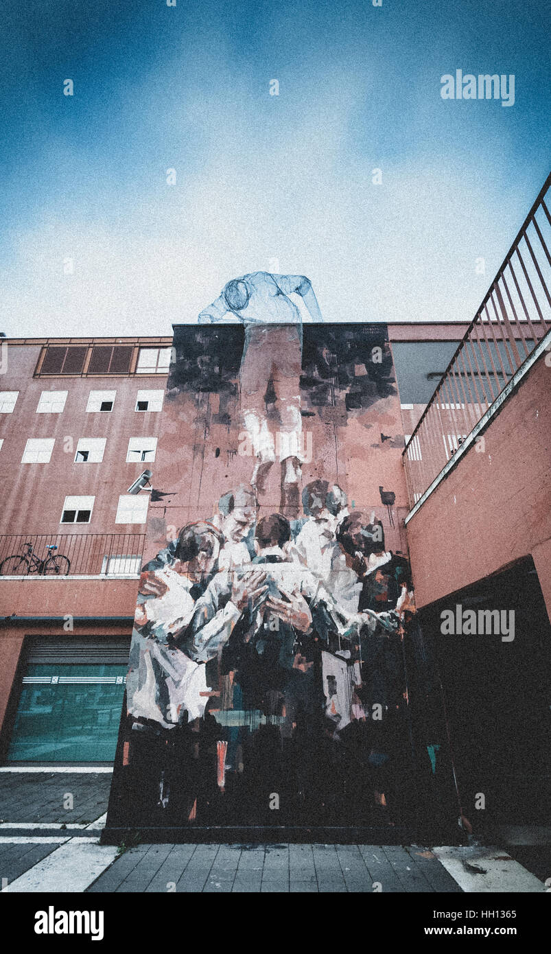 Arte statua a Milano Università di design in Bicocca Foto Stock