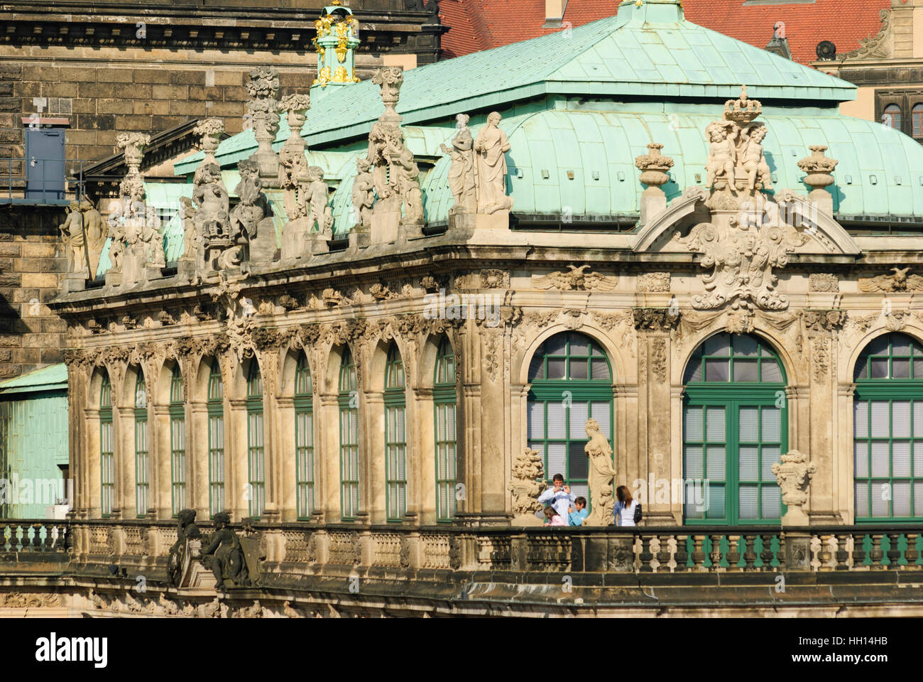 Dresda: Zwinger con curva nord-est gallery , Sachsen, Sassonia, Germania Foto Stock