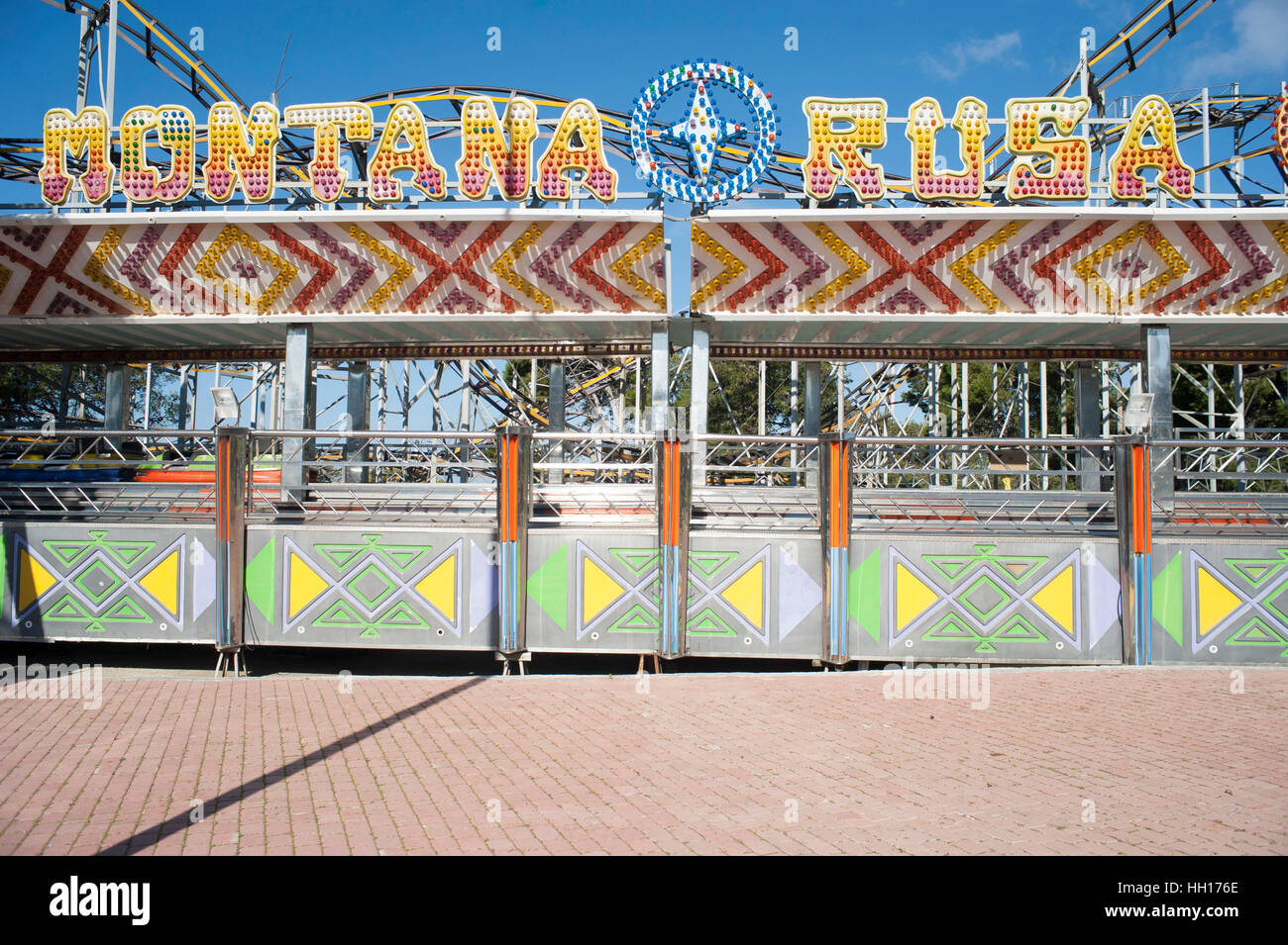 RollerCoaster in spagnolo. Foto Stock