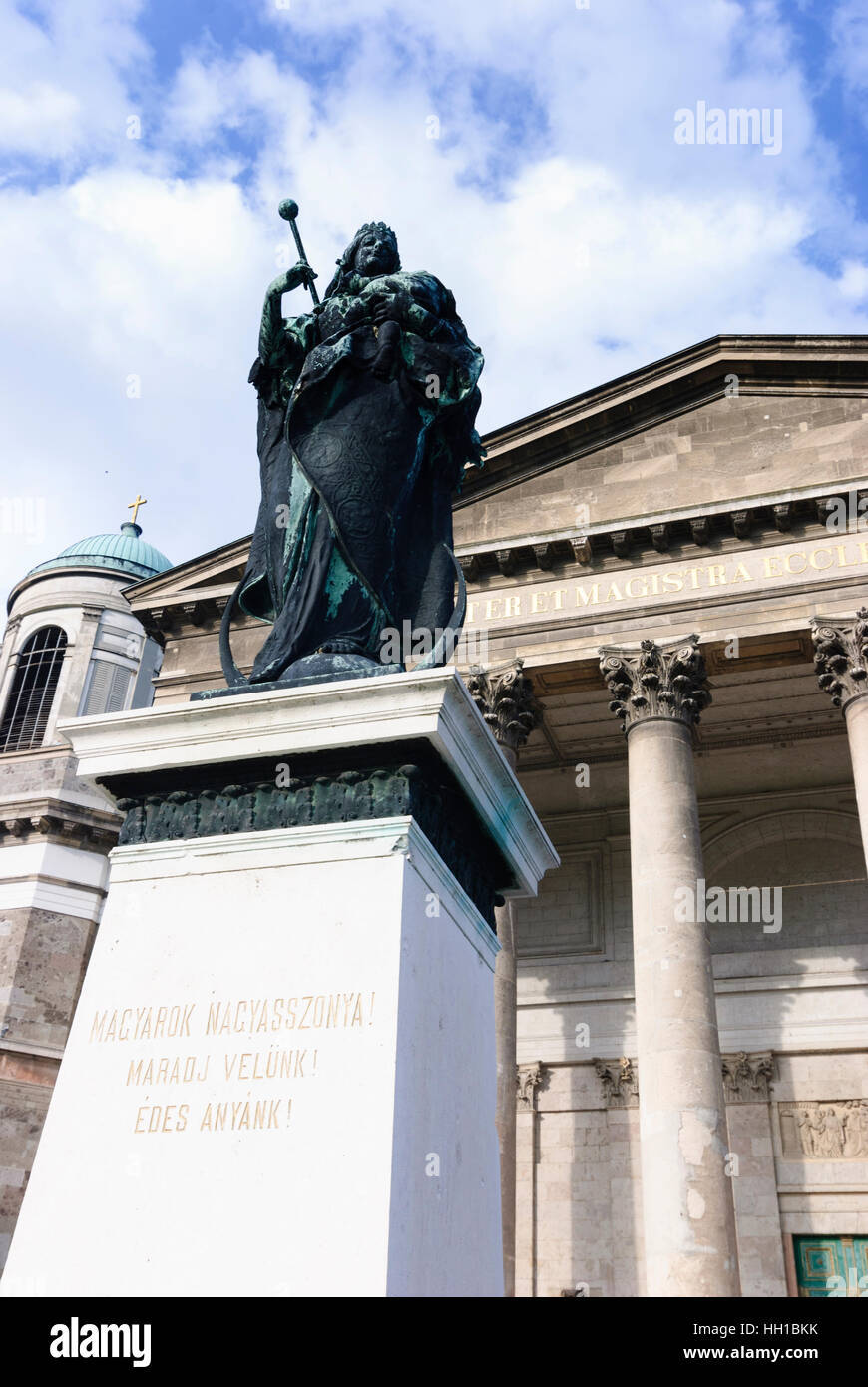 Esztergom (Gran): Basilica Chiesa e Marien della statua, , Komarom-Esztergom, Ungheria Foto Stock