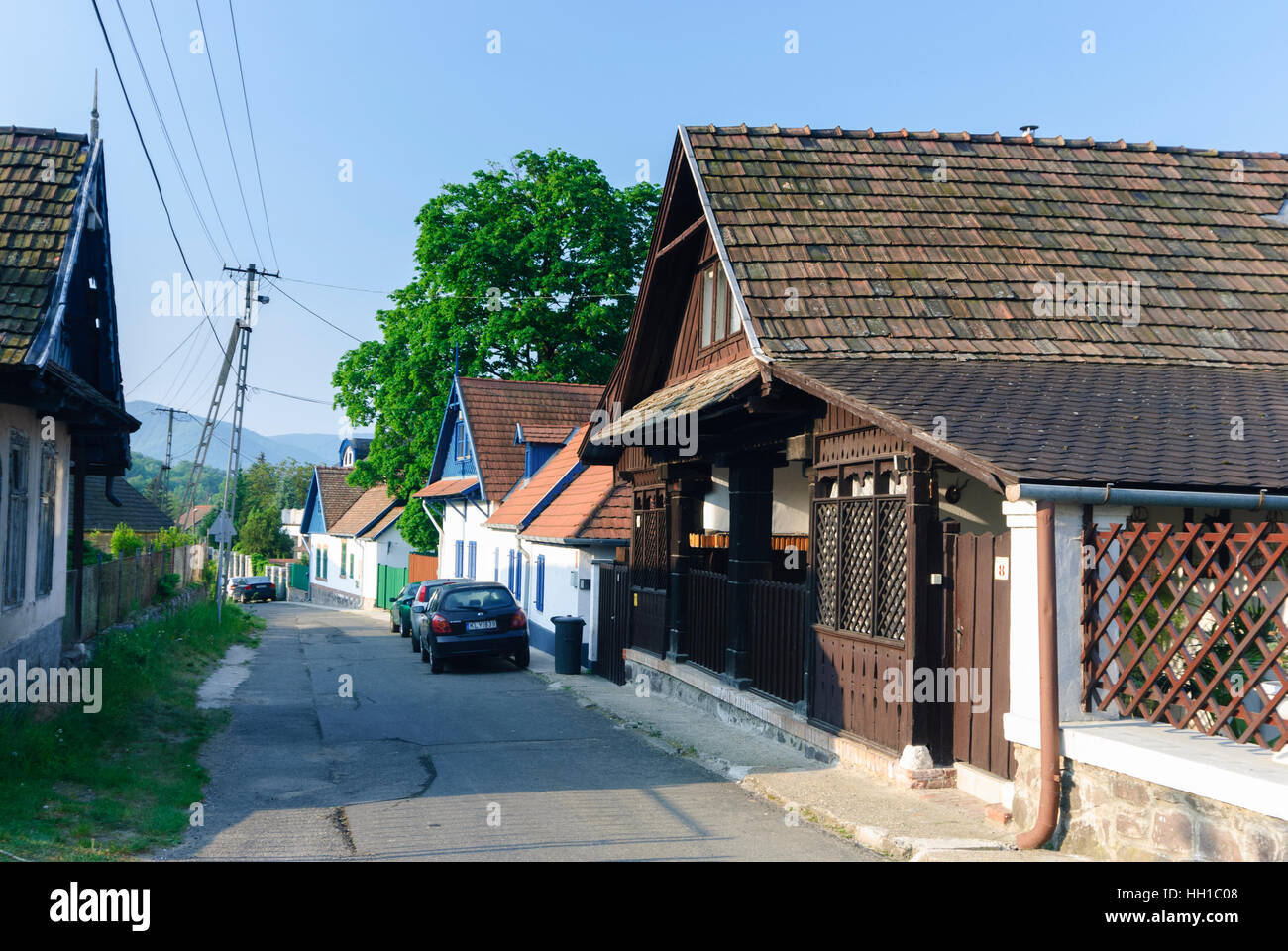 Zebegeny: casa in legno, , Komarom-Esztergom, Ungheria Foto Stock