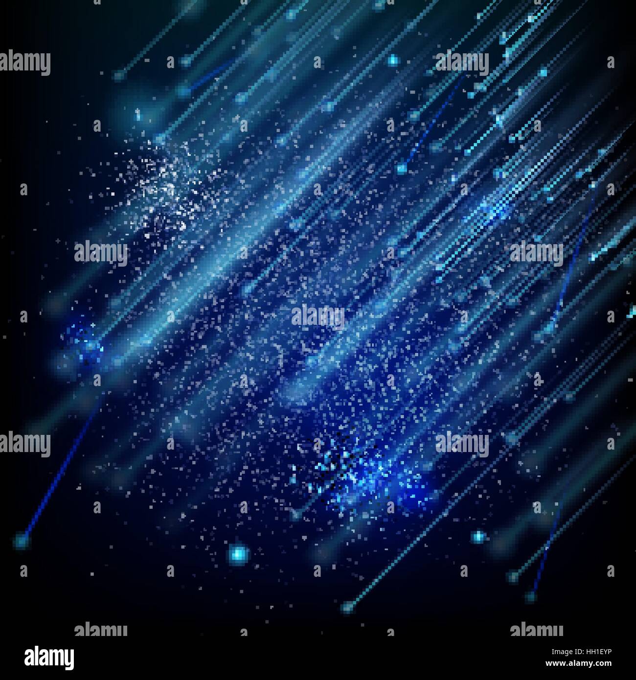 La caduta di asteroidi. EPS 10 Illustrazione Vettoriale