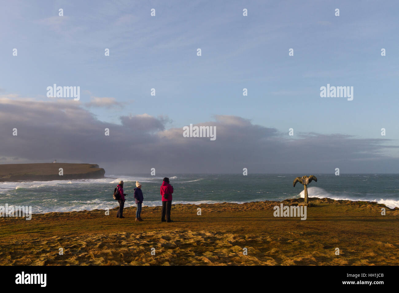 A piedi la costa a Birsay, Orkney Isles Foto Stock