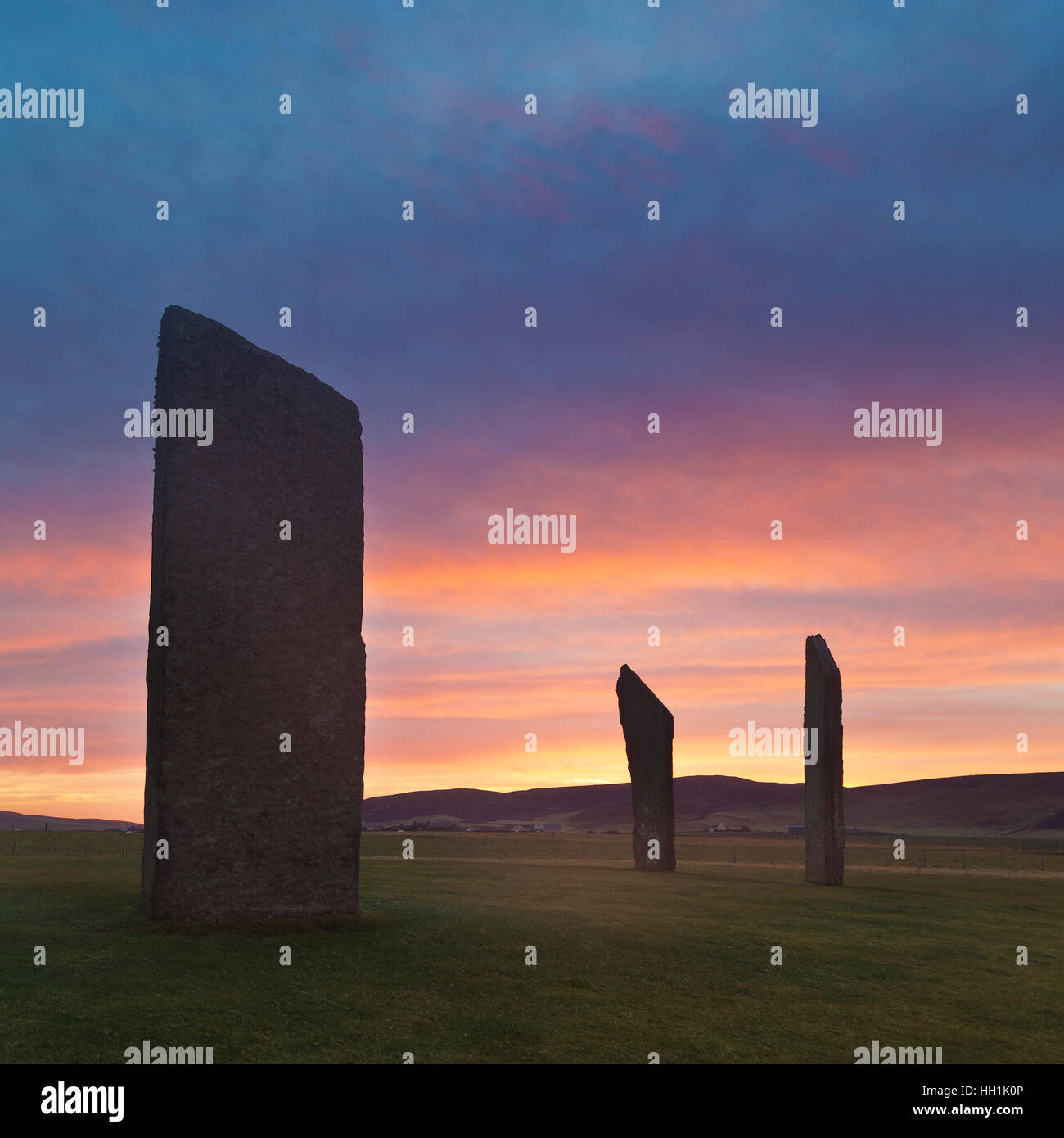 Pietre megalitico di Stenness, Orkney Foto Stock