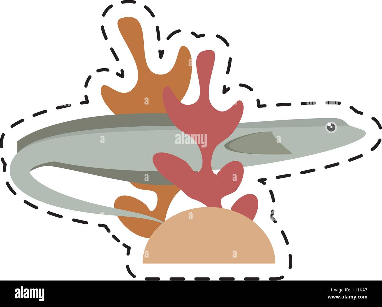 Moray eel pesce oceano elettrico coral Illustrazione Vettoriale