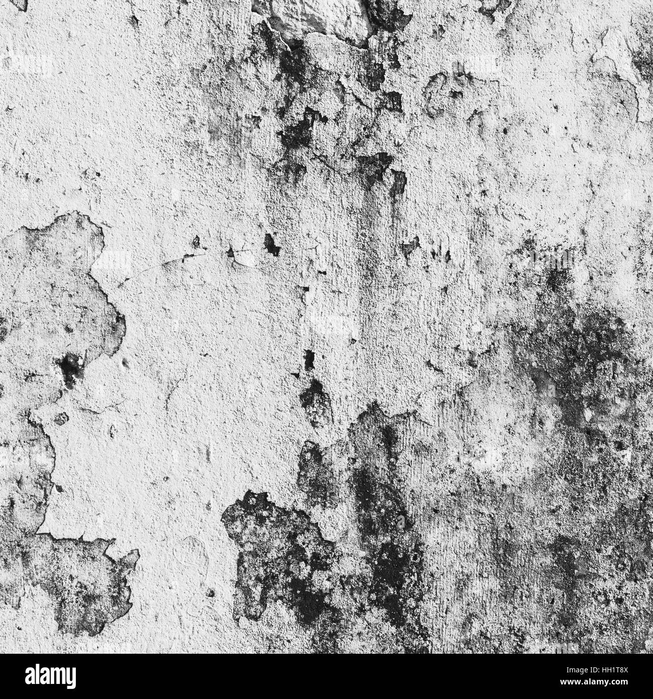 Vecchio grungy bianco muro di cemento, quadrato foto di sfondo texture Foto Stock