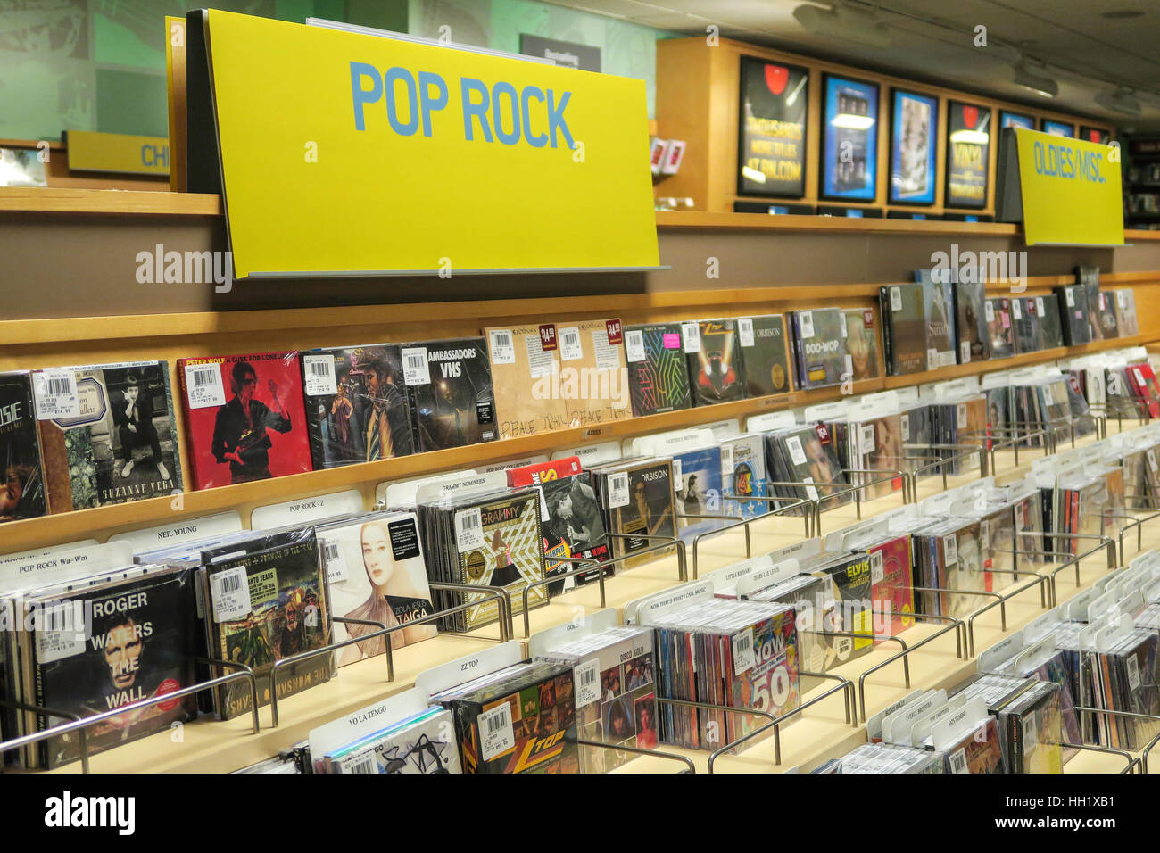 Compact disc in vendita, NYC, STATI UNITI D'AMERICA Foto Stock
