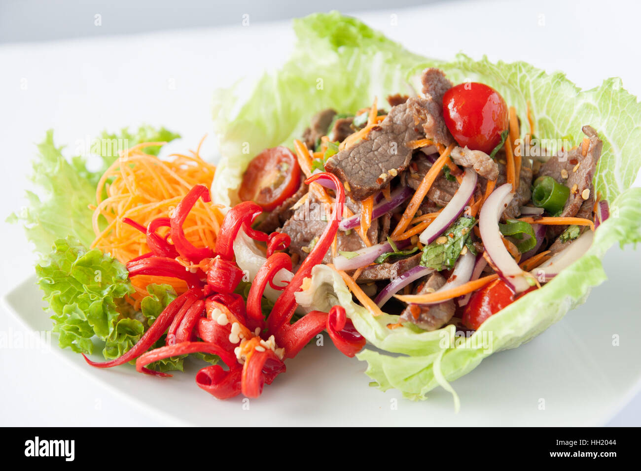 Insalata Thai di manzo Foto Stock