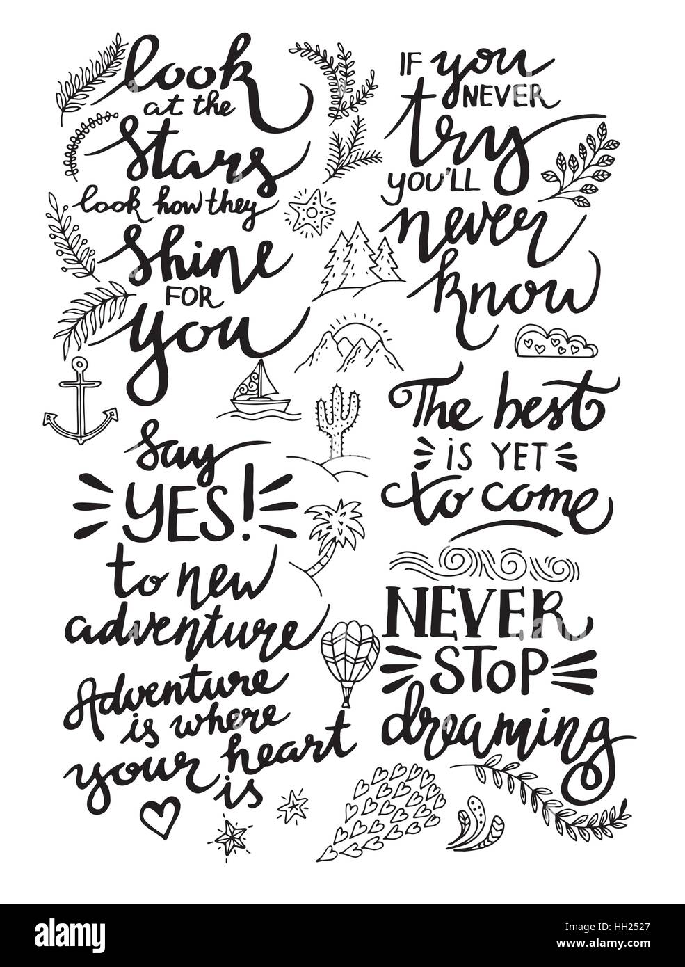 Lettering citazioni positivo Illustrazione Vettoriale
