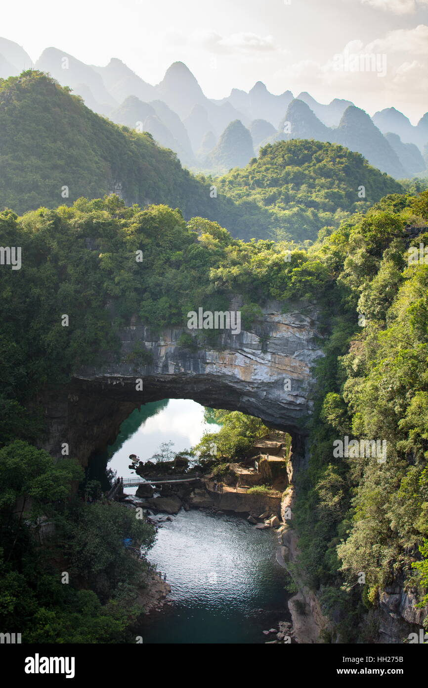 Uno splendido scenario della provincia di Guangxi in Cina Foto Stock
