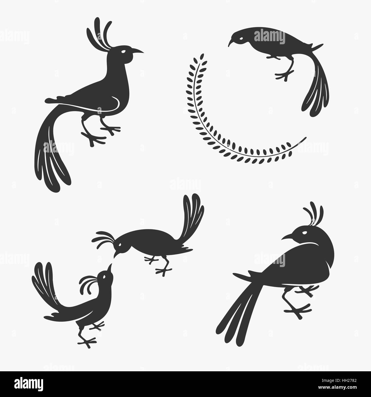 Simbolo del vettore di uccelli esotici Illustrazione Vettoriale