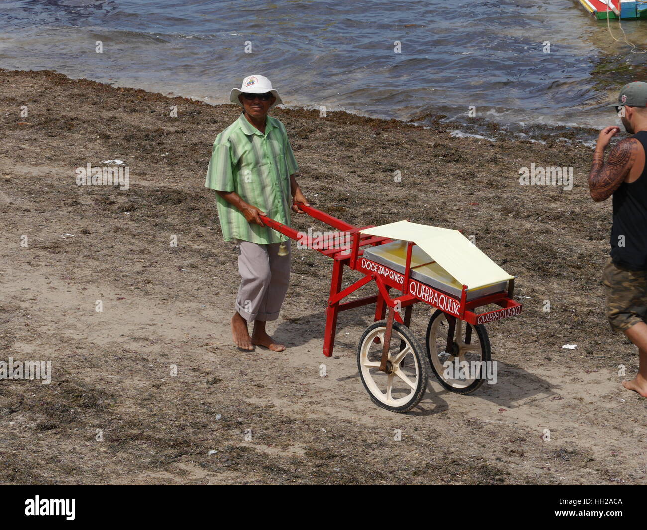 Fornitore della spiaggia Foto Stock