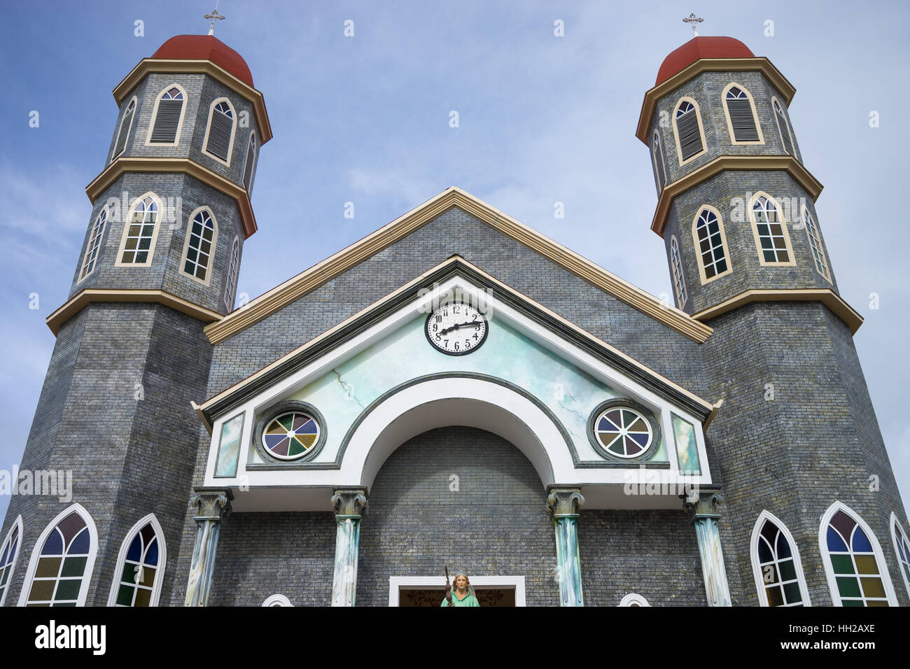 La facciata della chiesa in Costa Rica Foto Stock