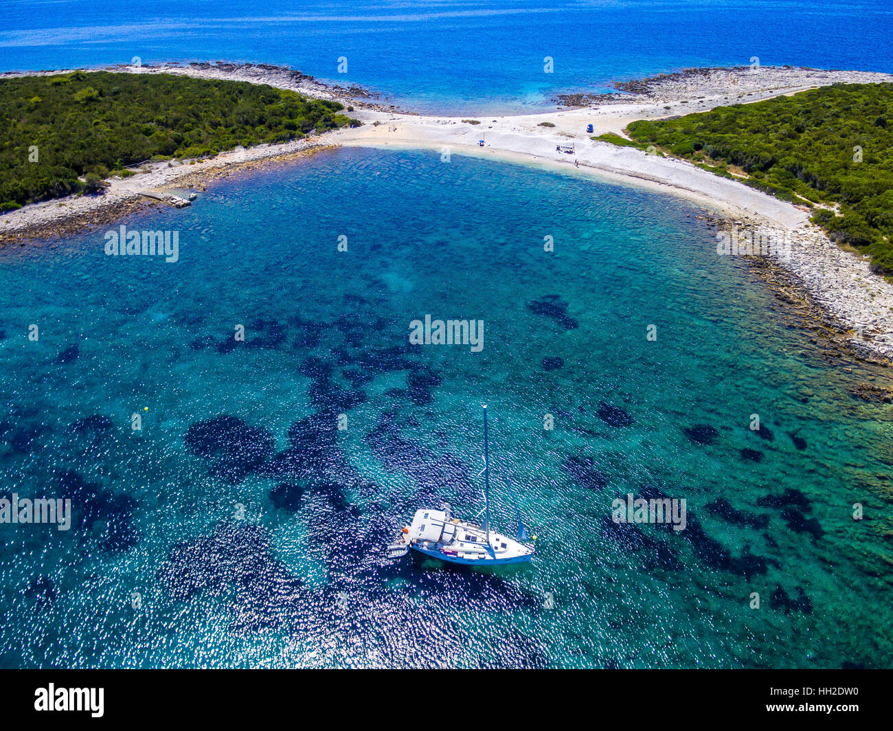 Isola Di Dugi Otok Mare Adriatico Croazia Famosa Spiaggia