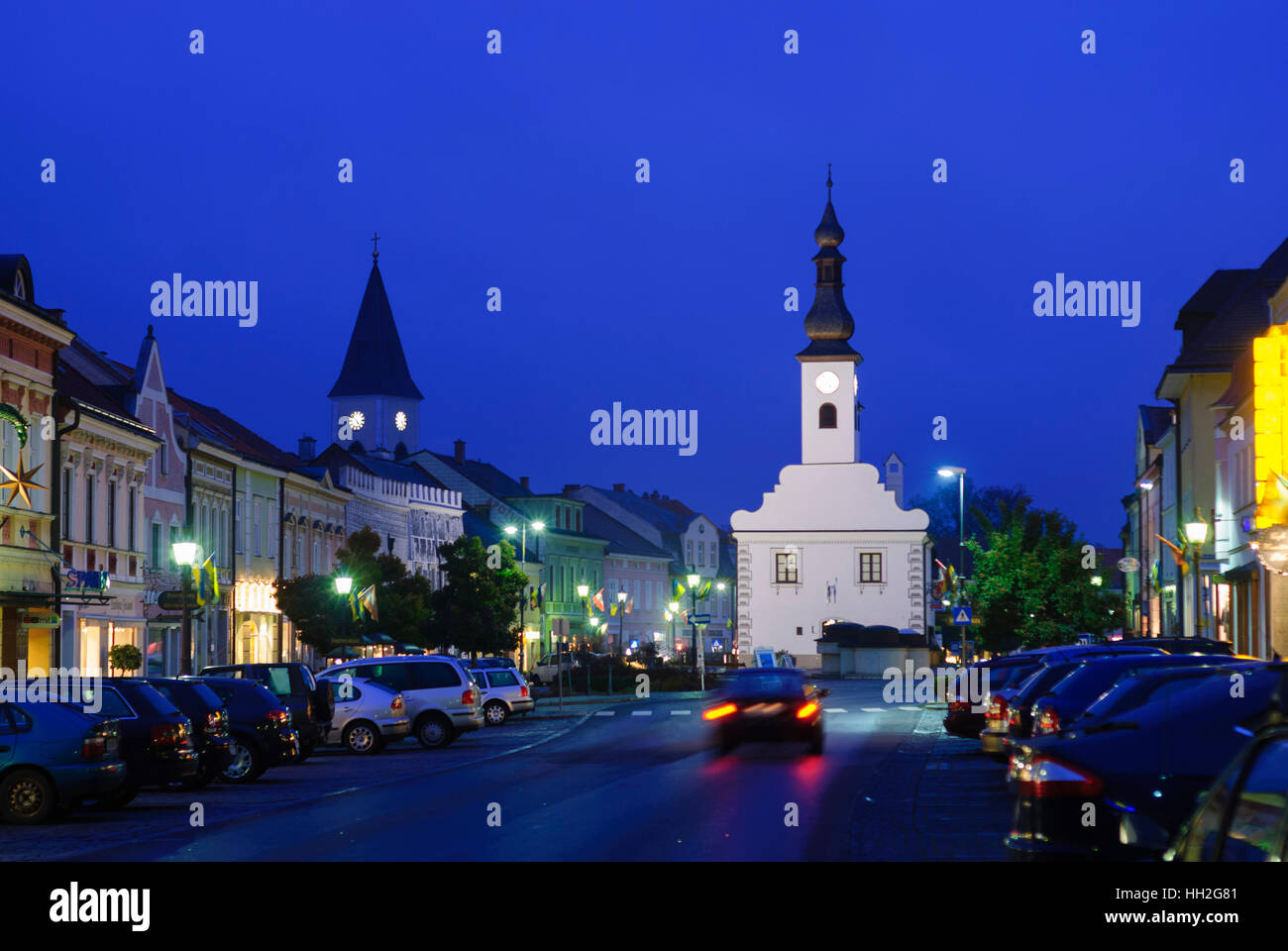 Gmünd: piazza Stadtplatz, Municipio, Waldviertel, Niederösterreich, Austria Inferiore, Austria Foto Stock