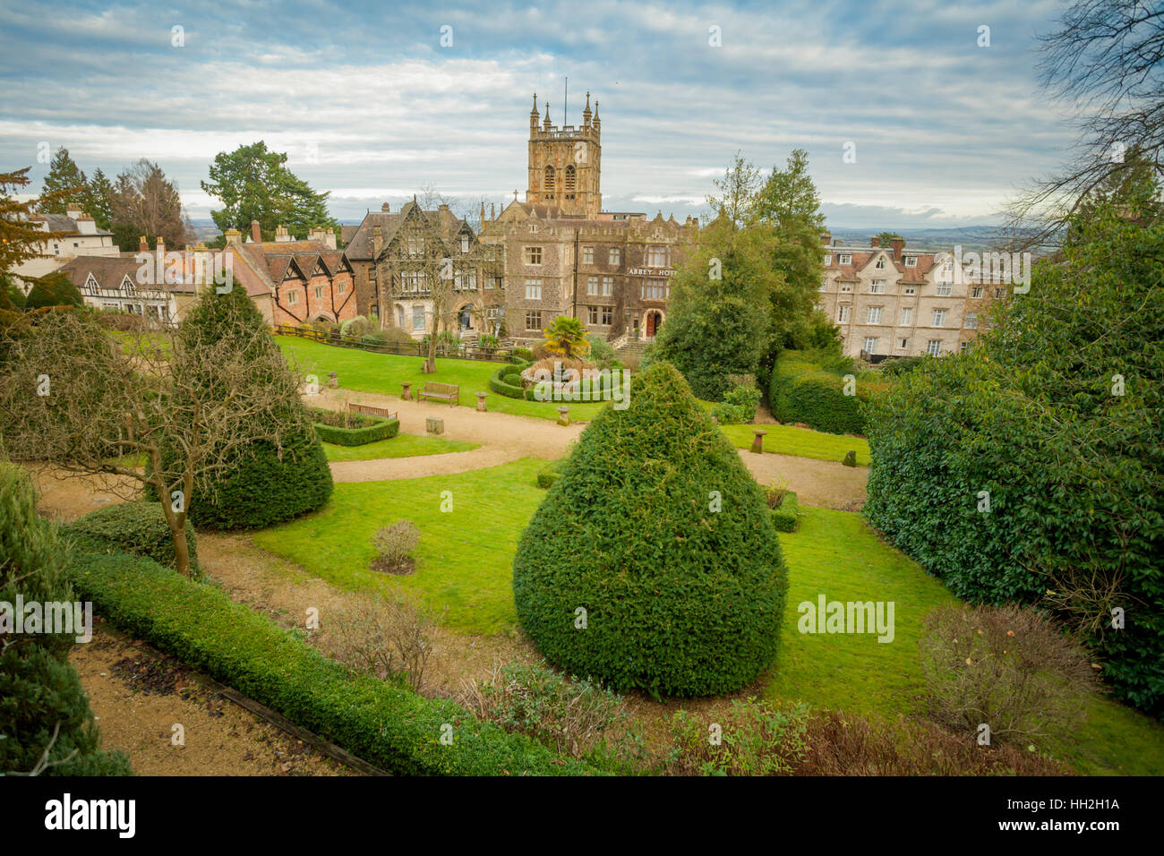 Parco Vicino all' Hotel Abbazia, Great Malvern, Worcs REGNO UNITO Foto Stock