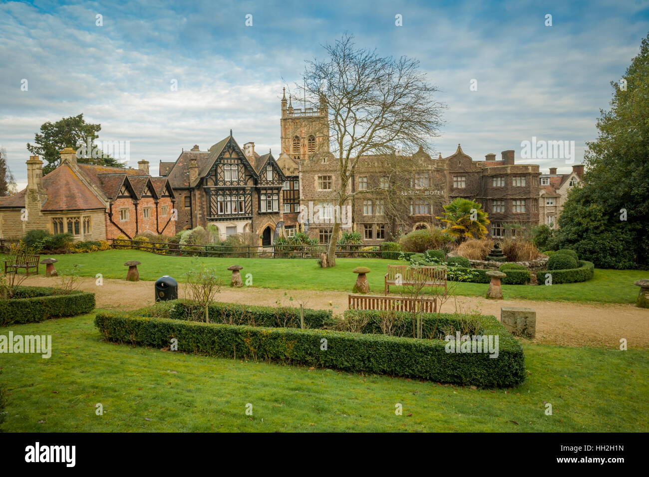 Parco Vicino all' Hotel Abbazia, Great Malvern, Worcs REGNO UNITO Foto Stock