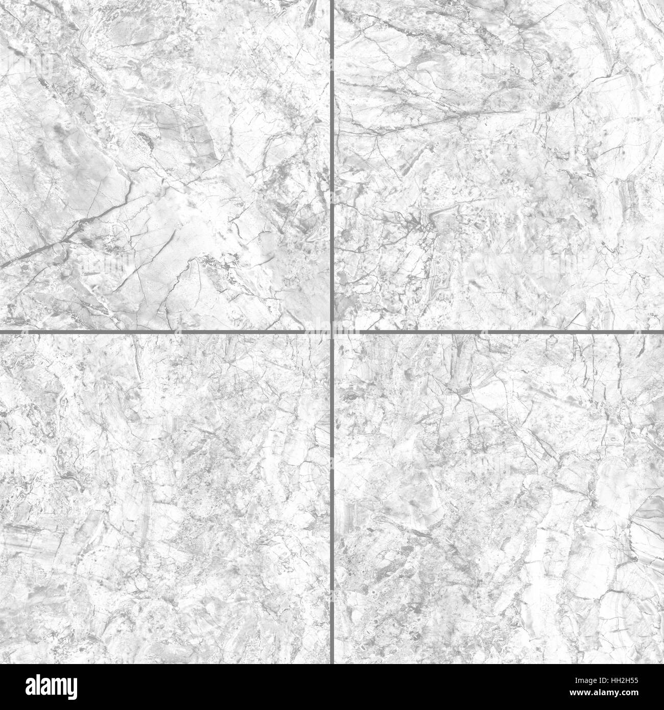 Quattro differenti di marmo bianco texture. (Alta.res.) Foto Stock