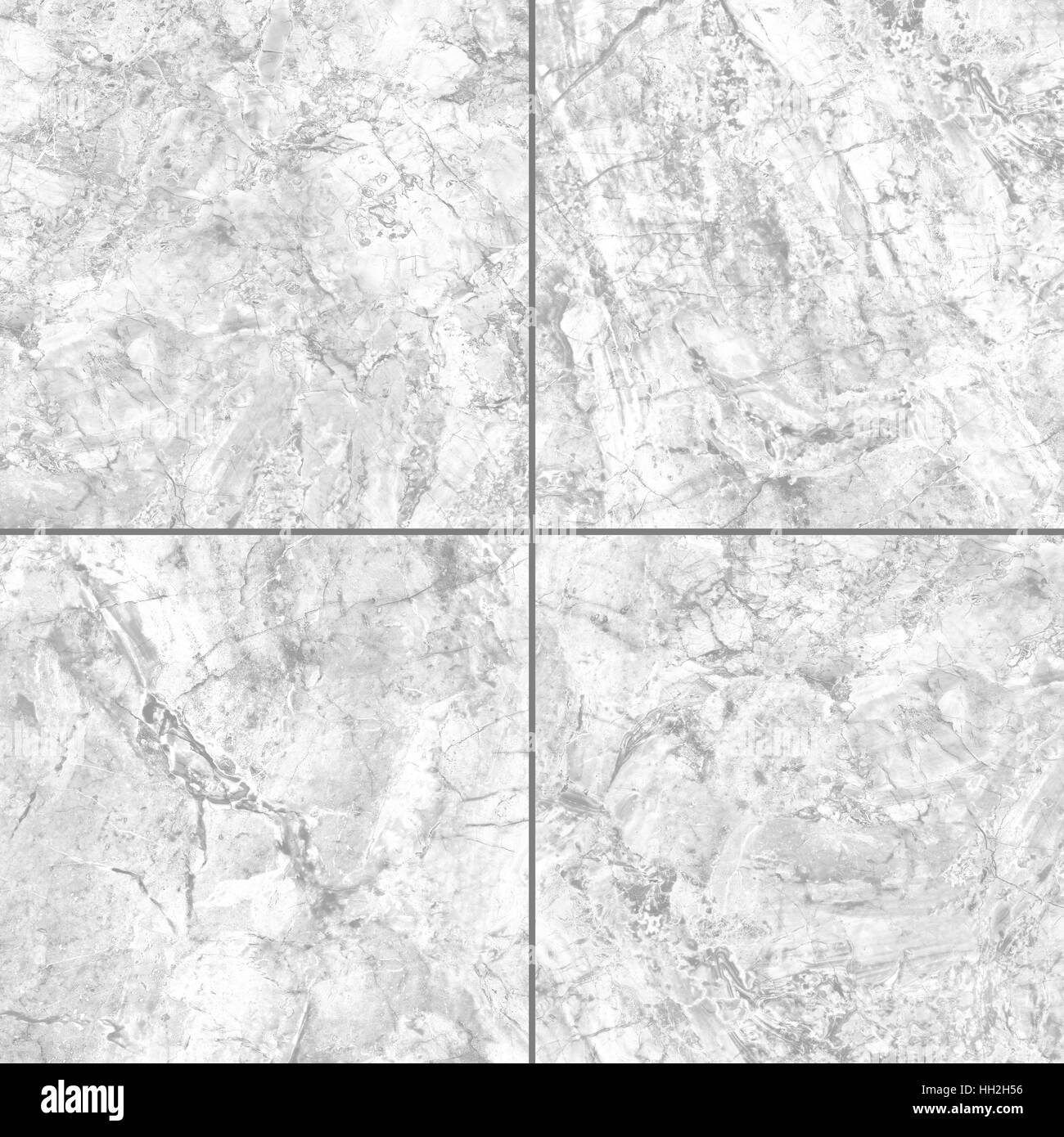 Quattro differenti di marmo bianco texture. (Alta.res.) Foto Stock