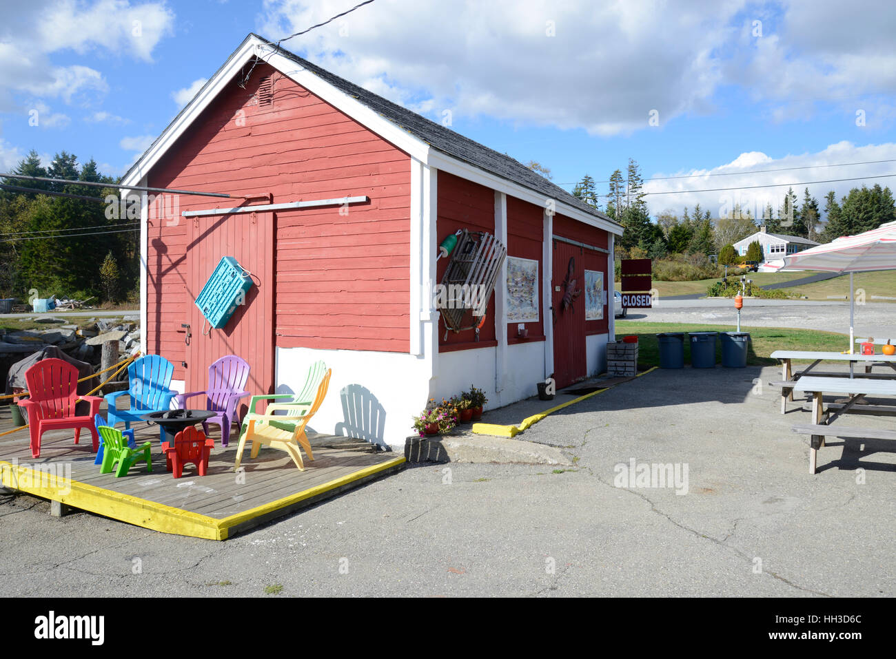 Piccolo red lobster shack sulla costa del Maine, Foto Stock