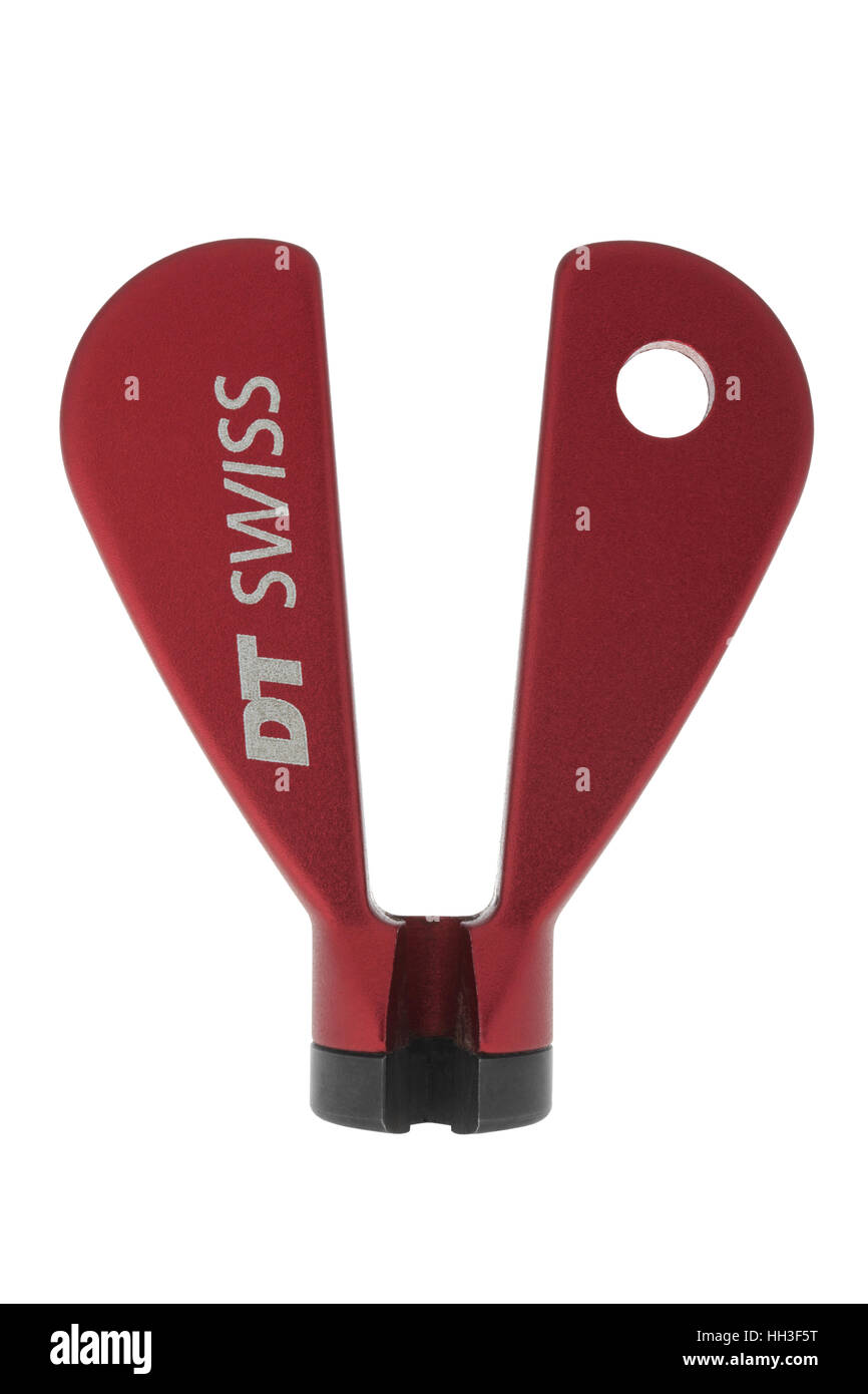 DT Swiss ha parlato chiave luminello su sfondo bianco Foto Stock