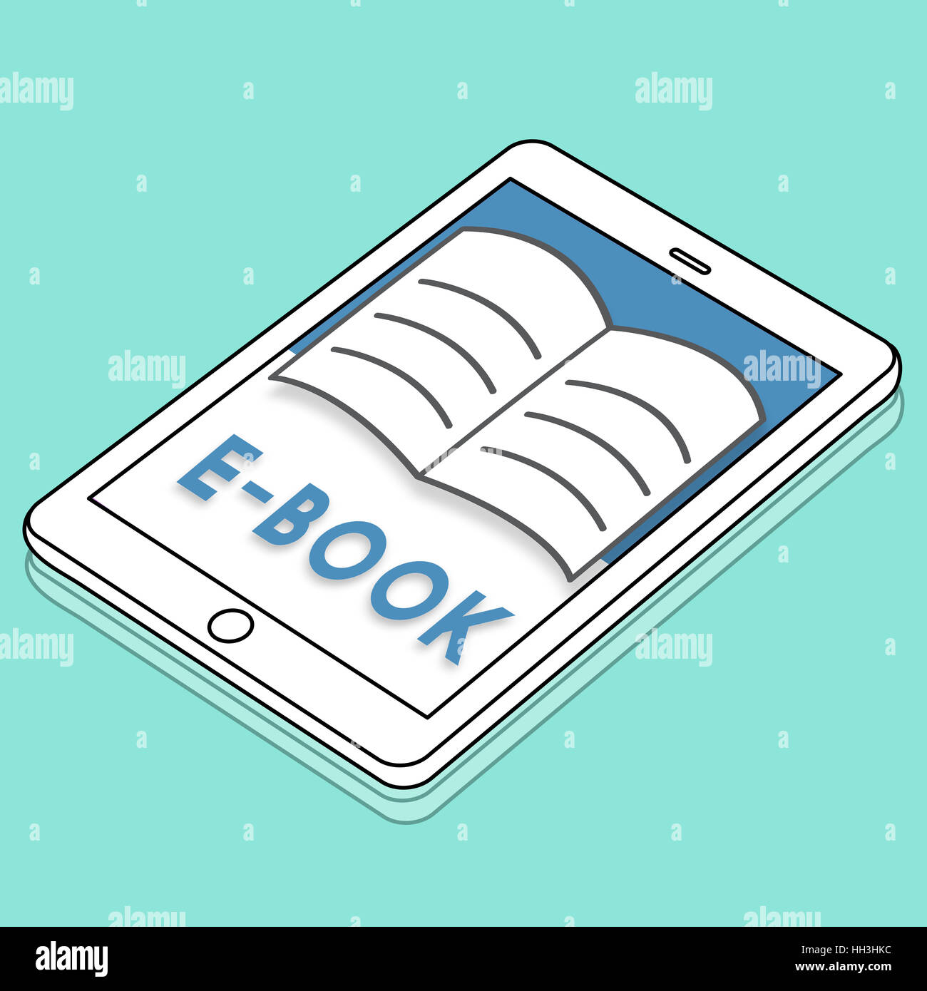 Aprire le pagine libro E-Book Online Learning Graphic Concept Foto Stock
