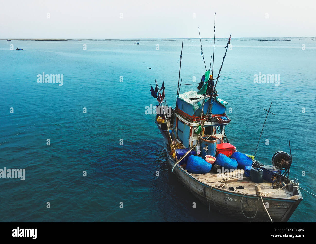 Barca di pesca Seascape vaso nautico concetto Natura Foto Stock