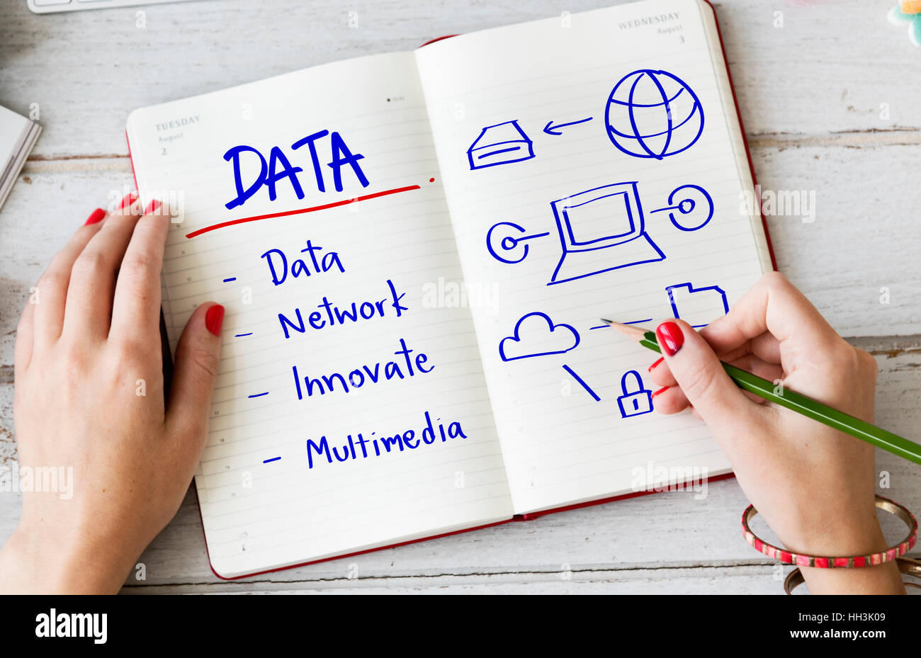 Il cyberspazio Network Multimedia innovare concetto di multimediale Foto Stock