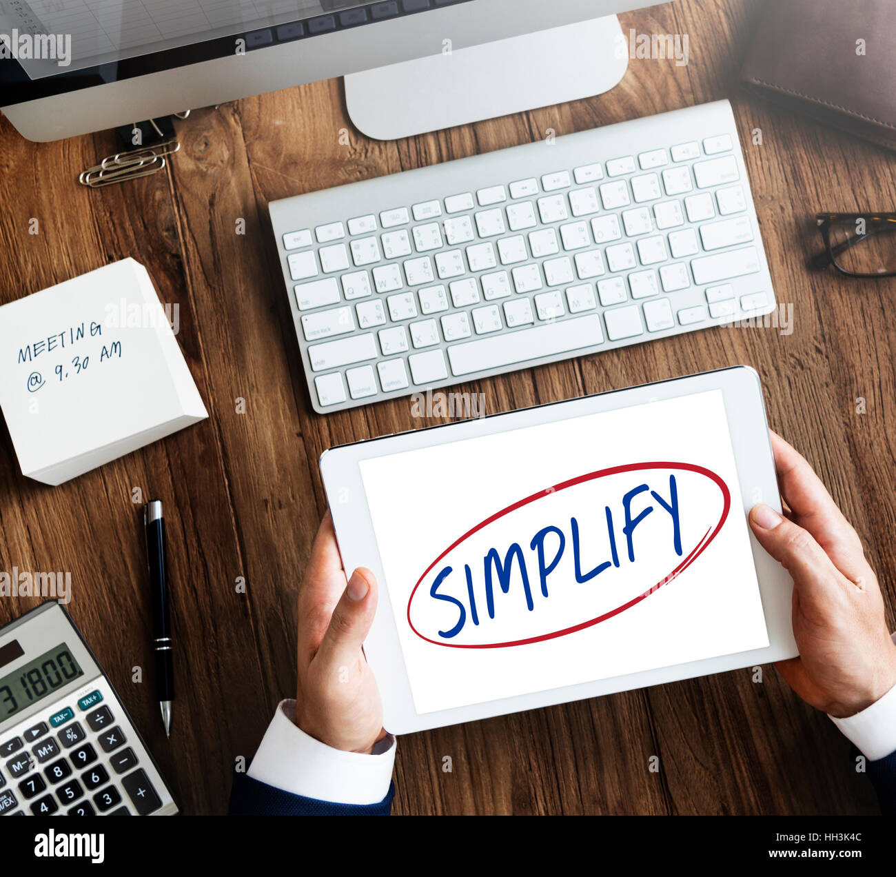 Semplificare la semplicità facile facilitare chiarire il concetto Foto Stock