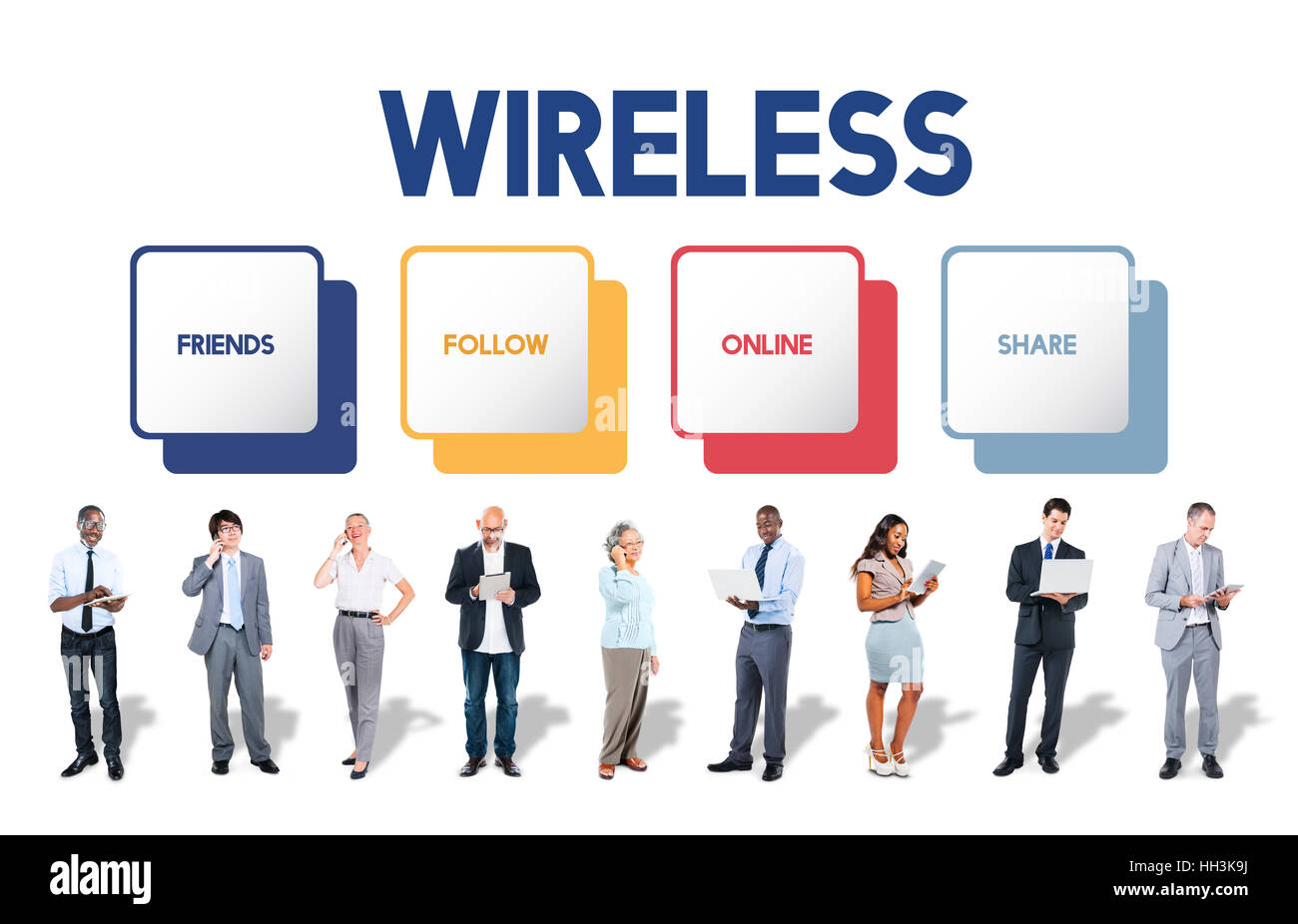 Social Media Box concetto dei pulsanti Foto Stock