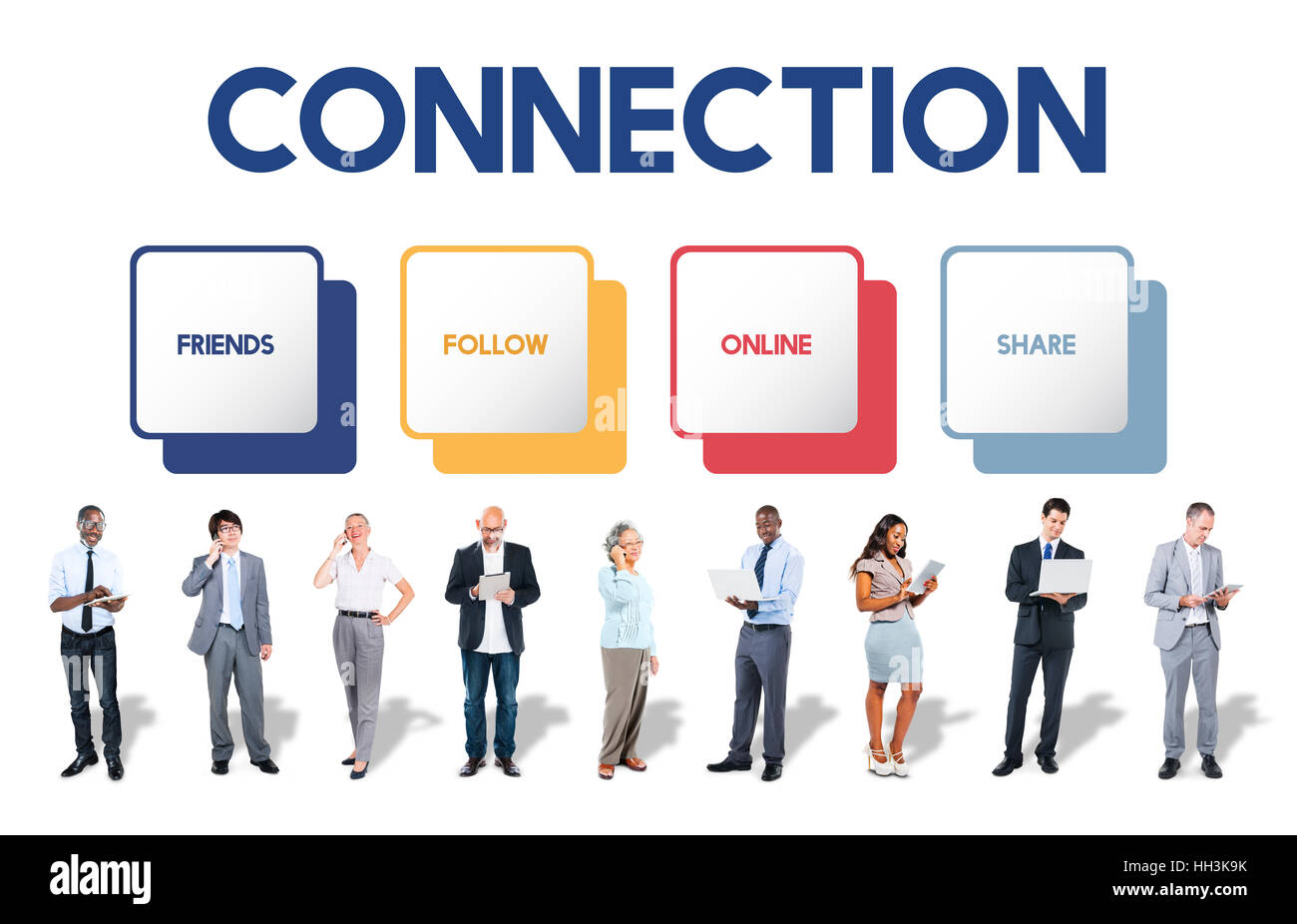 Social Media Box concetto dei pulsanti Foto Stock