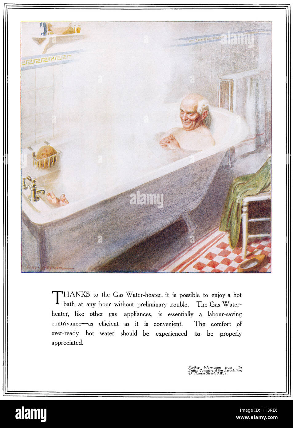 1917 pubblicità per la British Commercial gas Association Foto Stock