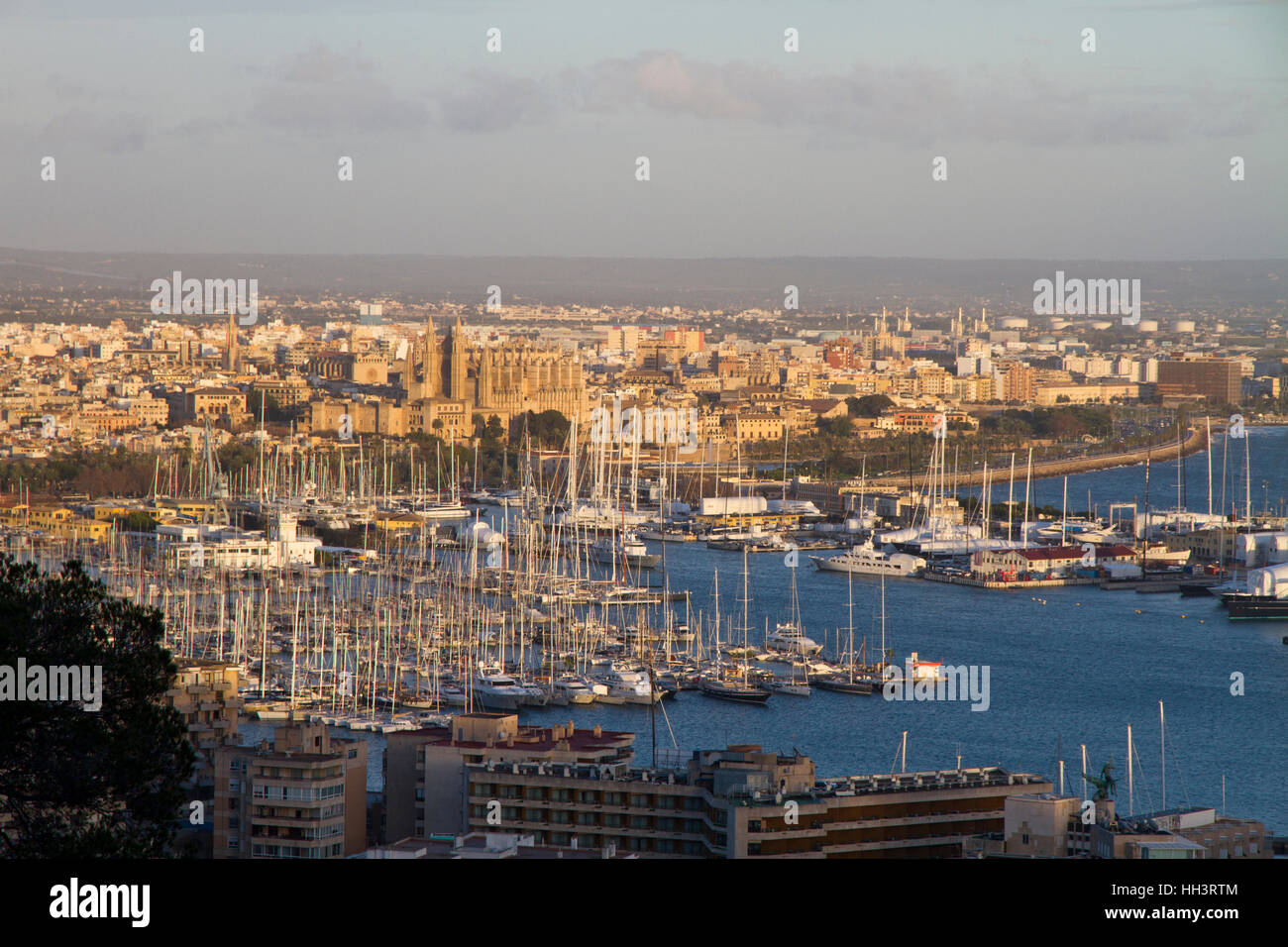 Palma de Mallorca hi porto vista baia Maiorca Baleari Spagna Foto Stock
