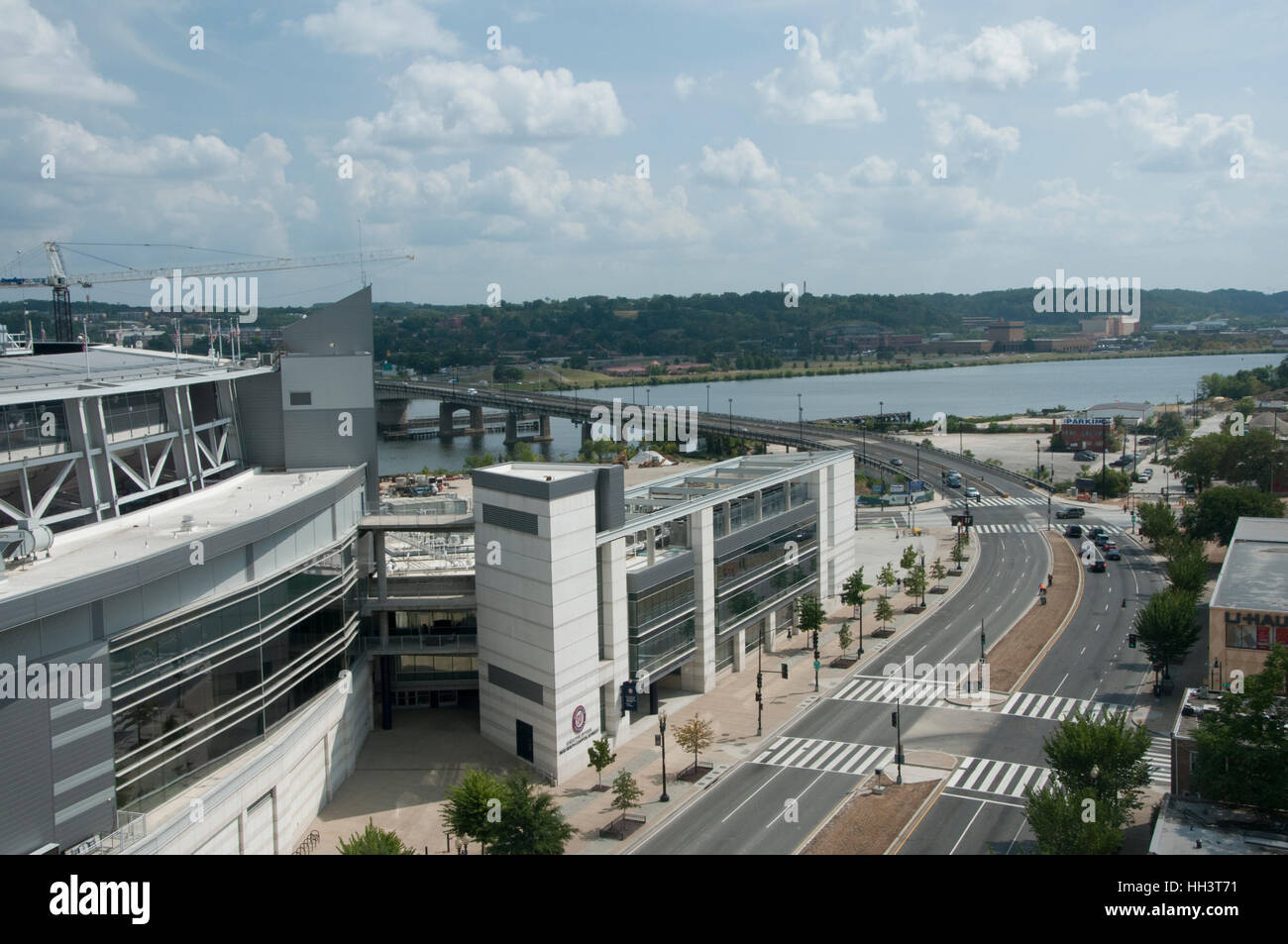 Washington cittadini Ball Park e il fiume Anacostia, Washington DC Foto Stock