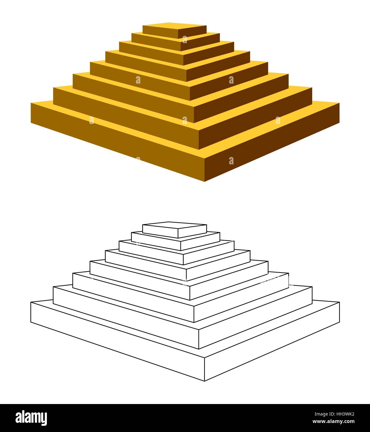 Due piramidi. Illustrazione Vettoriale