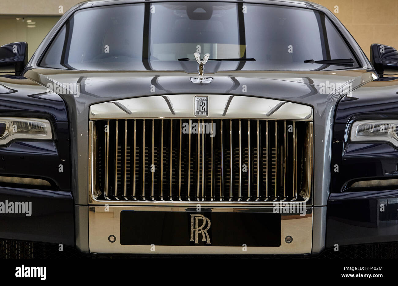 Rolls Royce Automobili motore grill, spirito di ecstasy Foto Stock