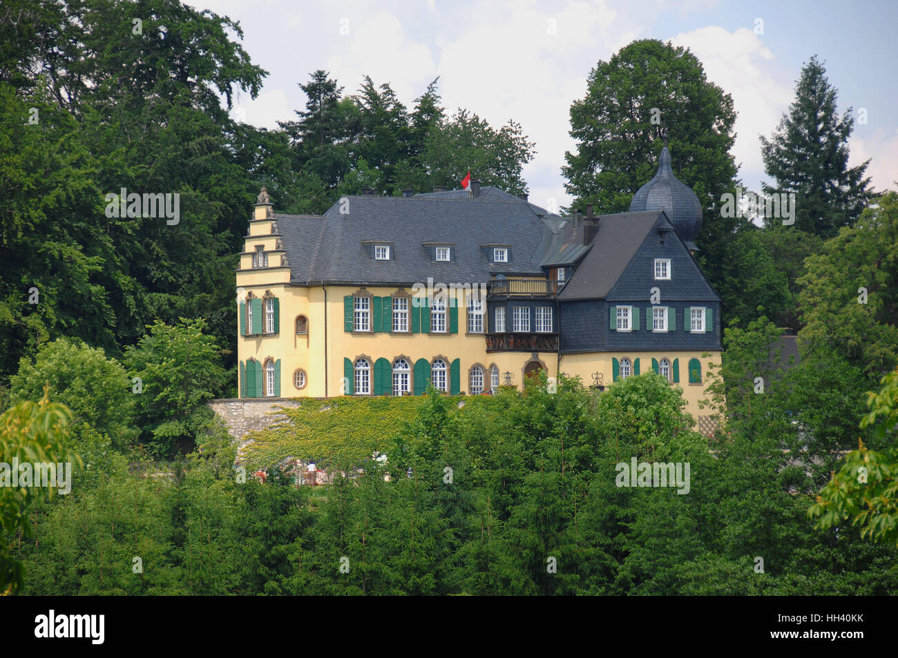 Il vecchio palazzo dei duchi di Wildenstein, Heinersreuth, Presseck, distretto di Kulmbach, Alta Franconia, Baviera, Germania Foto Stock