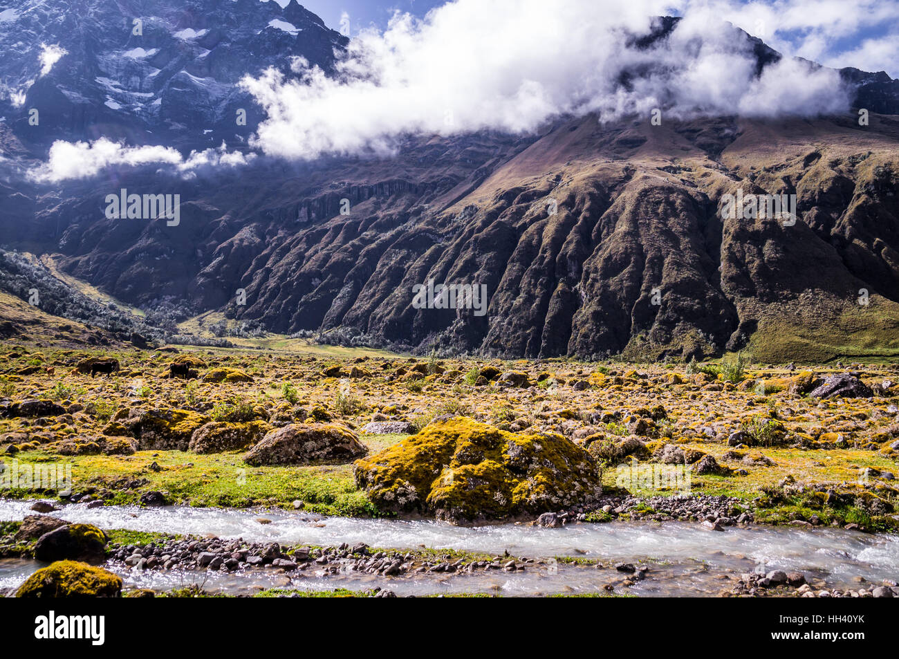 Paesaggio andino nei pressi di Riobamba, Ecuador Foto Stock