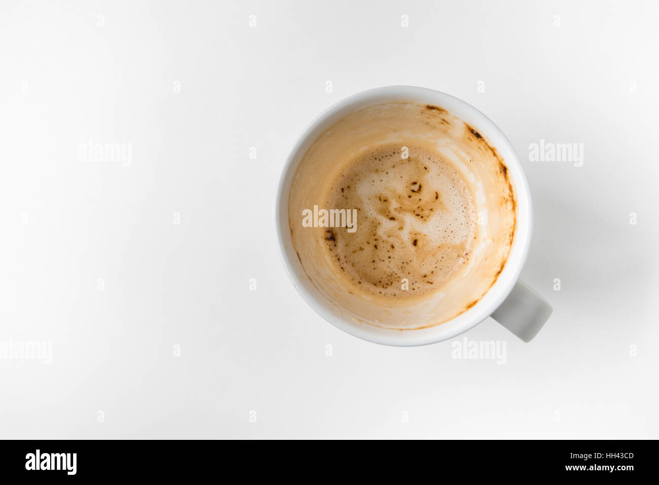Vista superiore del vuoto tazza da caffè con tracciato di ritaglio Foto Stock