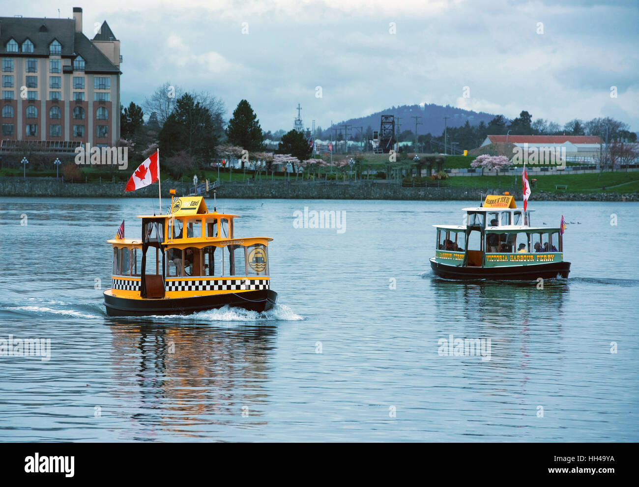 Coloratissimo Porto Taxi a Victoria per incroci e tours. SCO 11,640. Foto Stock